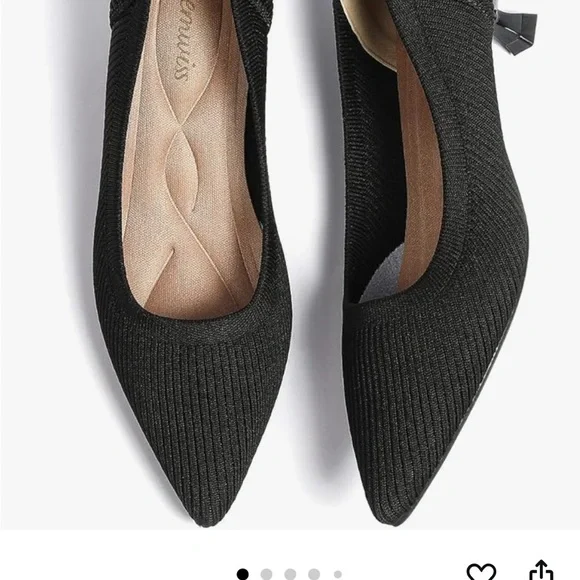 Semwiss Women's Low Heel Classic Pumps Pointed Toe Kitten Heels Shoes - Picture 5 of 9